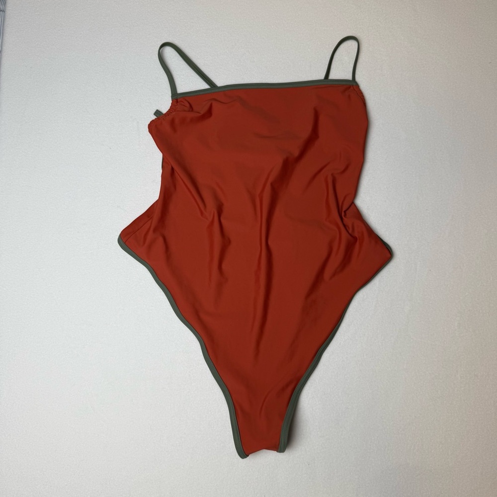 NWT Soso Swim Bandeau Cut Swimsuit in Tangerine - Size XXXL